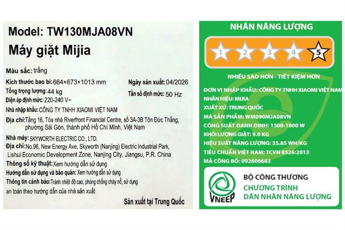 Máy giặt Xiaomi Mijia AI Inverter 13kg TW130MJA08VN